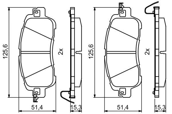 Kit de plaquettes de frein, frein à disque BOSCH 0 986 494 832