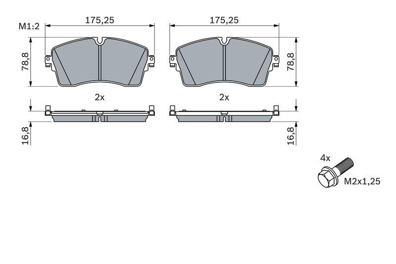 Kit de plaquettes de frein, frein à disque BOSCH 0986424871