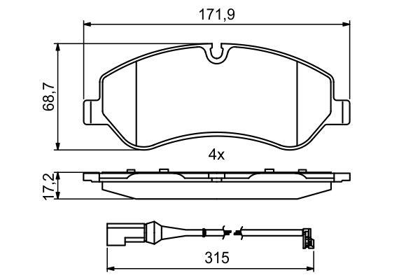 Kit de plaquettes de frein, frein à disque BOSCH 0 986 494 844