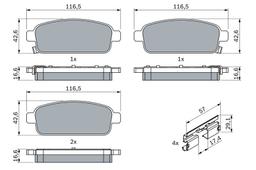 Kit de plaquettes de frein, frein à disque BOSCH 0 986 494 634