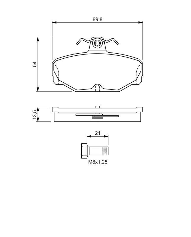 Kit de plaquettes de frein, frein à disque BOSCH 0986469810