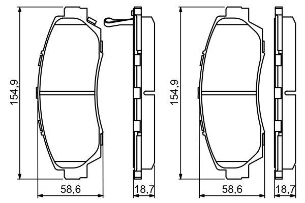 Kit de plaquettes de frein, frein à disque BOSCH 0 986 494 308