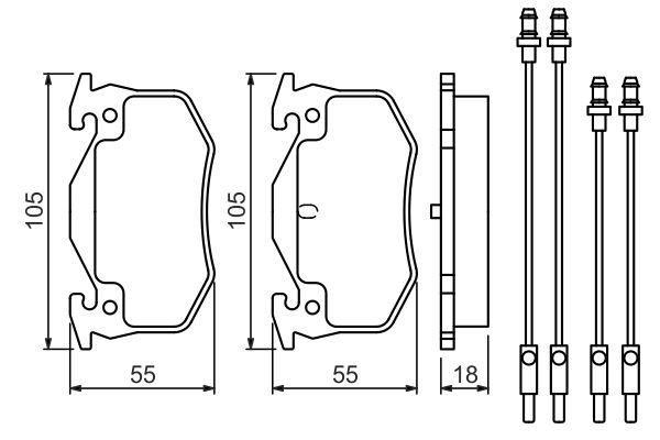 Kit de plaquettes de frein, frein à disque BOSCH 0986466350