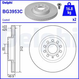 Disque de frein DELPHI BG3953C