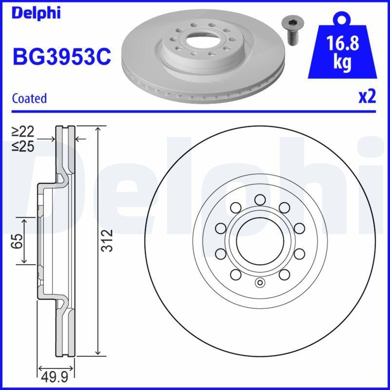 Disque de frein DELPHI BG3953C