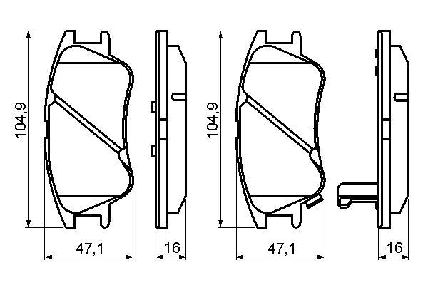 Kit de plaquettes de frein, frein à disque BOSCH 0 986 494 155