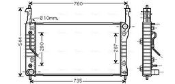 Radiateur, refroidissement du moteur AVA QUALITY COOLING OLA2424
