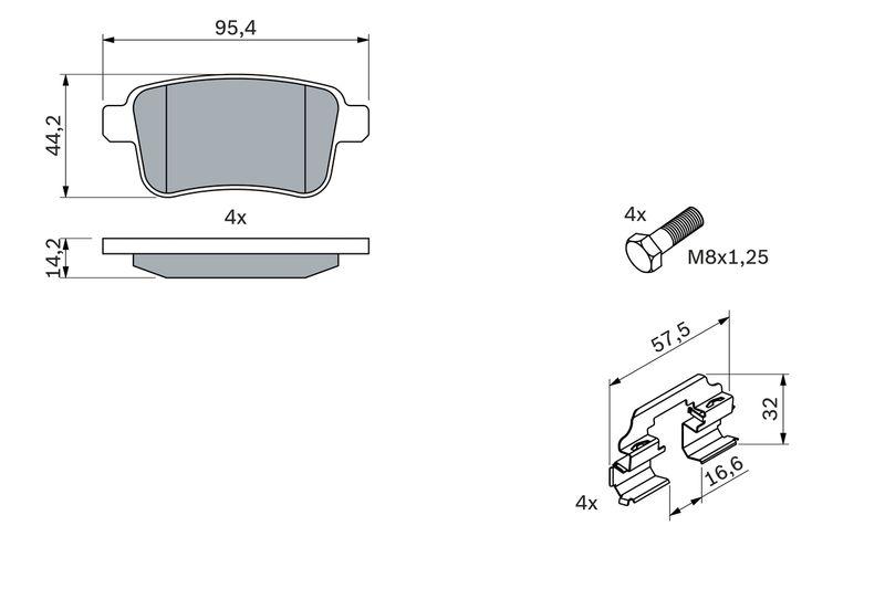Kit de plaquettes de frein, frein à disque BOSCH 0 986 494 331