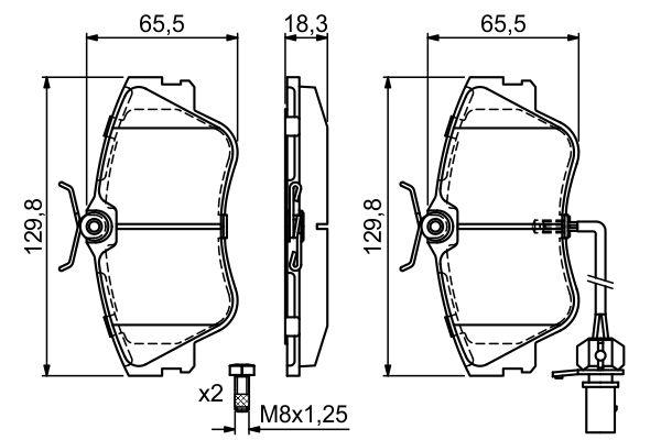 Kit de plaquettes de frein, frein à disque BOSCH 0 986 424 672