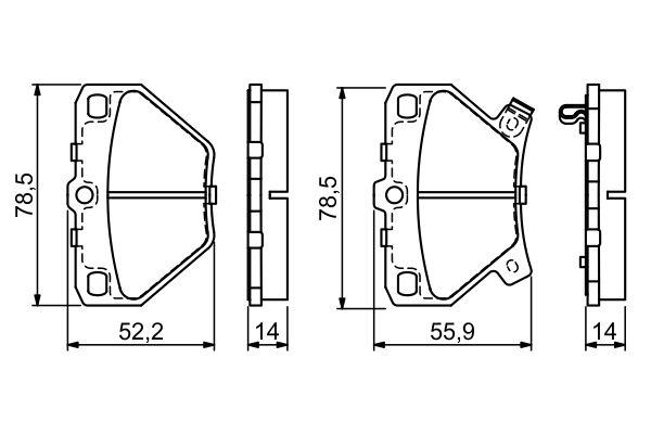 Kit de plaquettes de frein, frein à disque BOSCH 0 986 424 630