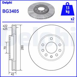 Disque de frein DELPHI BG3405