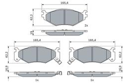 Kit de plaquettes de frein, frein à disque BOSCH 0986424892