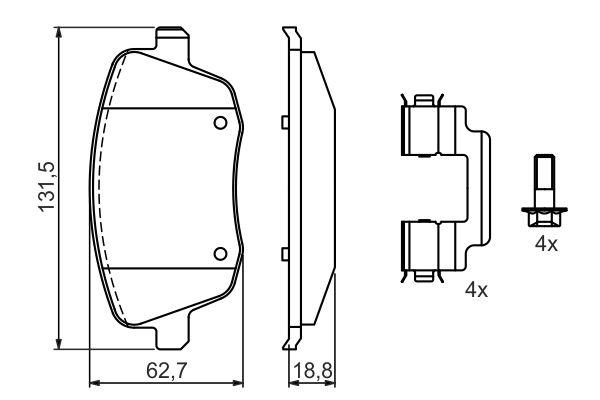 Kit de plaquettes de frein, frein à disque BOSCH 0 986 424 829