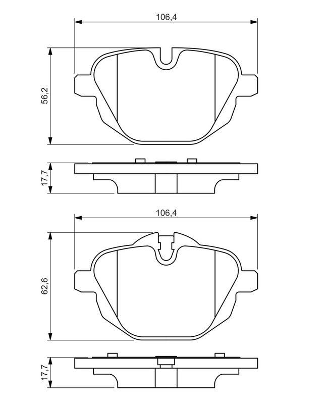 Kit de plaquettes de frein, frein à disque BOSCH 0986494432