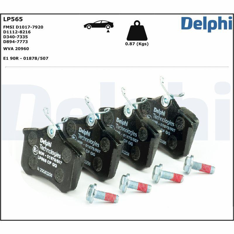 Kit de plaquettes de frein, frein à disque DELPHI LP565