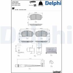 Kit de plaquettes de frein, frein à disque DELPHI LP5019EV