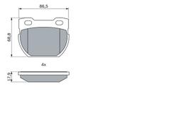 Kit de plaquettes de frein, frein à disque BOSCH 0986424606
