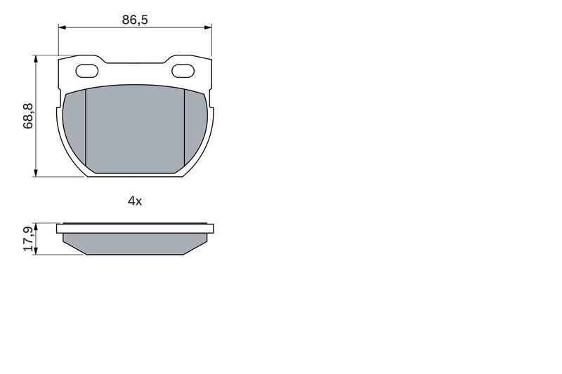Kit de plaquettes de frein, frein à disque BOSCH 0986424606
