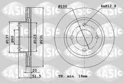 Disque de frein SASIC 6106318