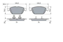 Kit de plaquettes de frein, frein à disque BOSCH 0986494988