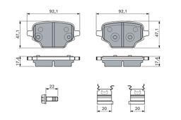 Kit de plaquettes de frein, frein à disque BOSCH 0986460143