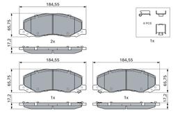 Kit de plaquettes de frein, frein à disque BOSCH 0 986 494 298