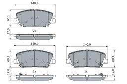 Kit de plaquettes de frein, frein à disque BOSCH 0986424491