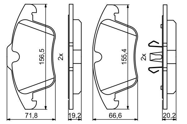 Kit de plaquettes de frein, frein à disque BOSCH 0 986 494 246