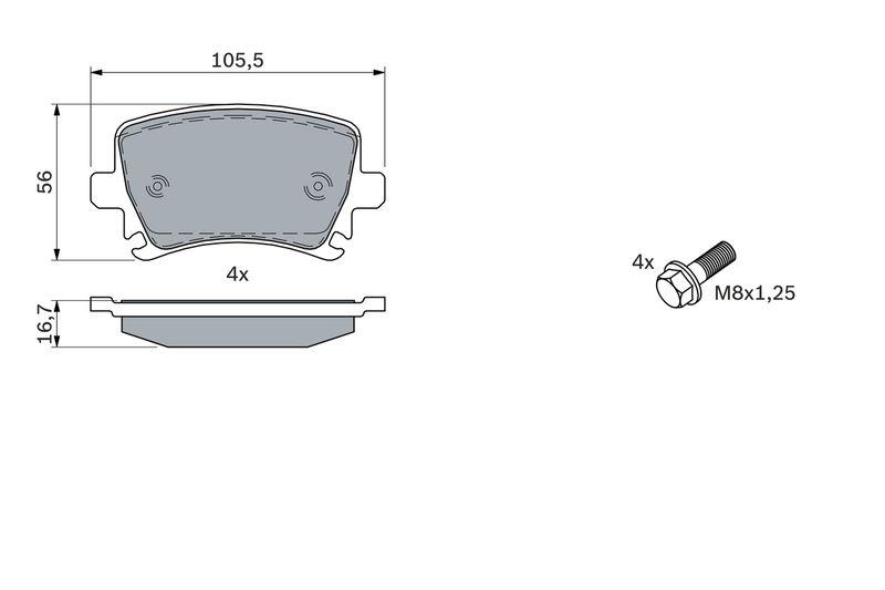 Kit de plaquettes de frein, frein à disque BOSCH 0 986 494 053