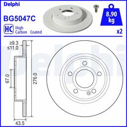Disque de frein DELPHI BG5047C