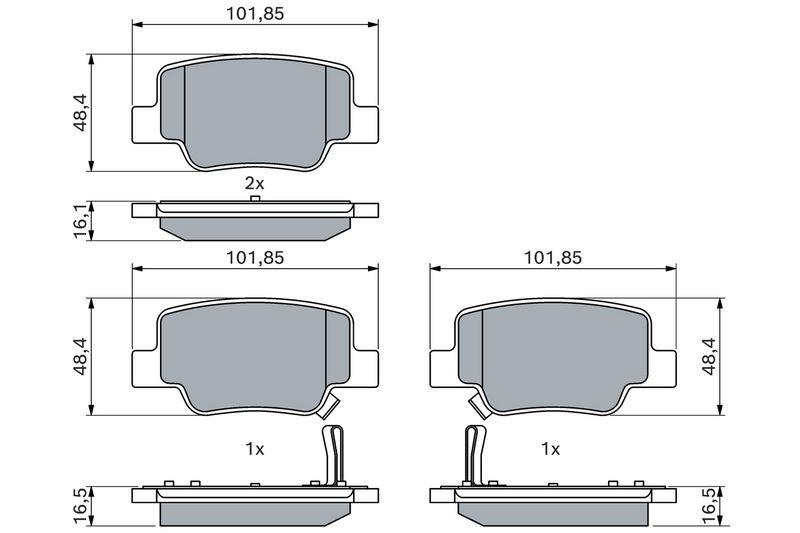 Kit de plaquettes de frein, frein à disque BOSCH 0 986 494 404