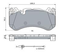 Kit de plaquettes de frein, frein à disque BOSCH 0986494973