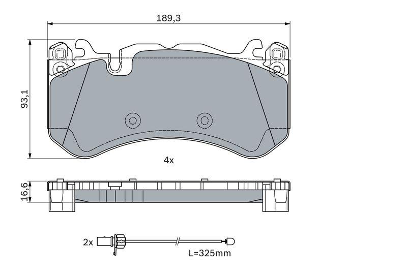 Kit de plaquettes de frein, frein à disque BOSCH 0986494973
