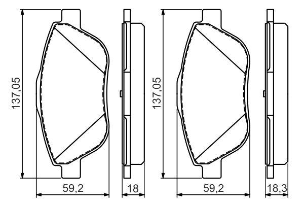 Kit de plaquettes de frein, frein à disque BOSCH 0 986 494 564