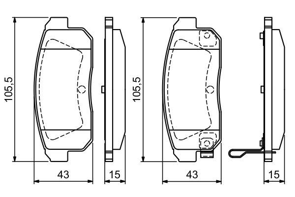 Kit de plaquettes de frein, frein à disque BOSCH 0 986 494 223