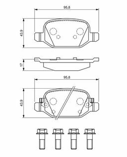 Kit de plaquettes de frein, frein à disque BOSCH 0986494934