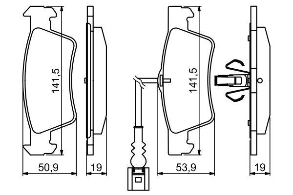 Kit de plaquettes de frein, frein à disque BOSCH 0 986 494 219
