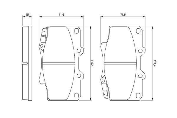 Kit de plaquettes de frein, frein à disque BOSCH 0 986 424 134