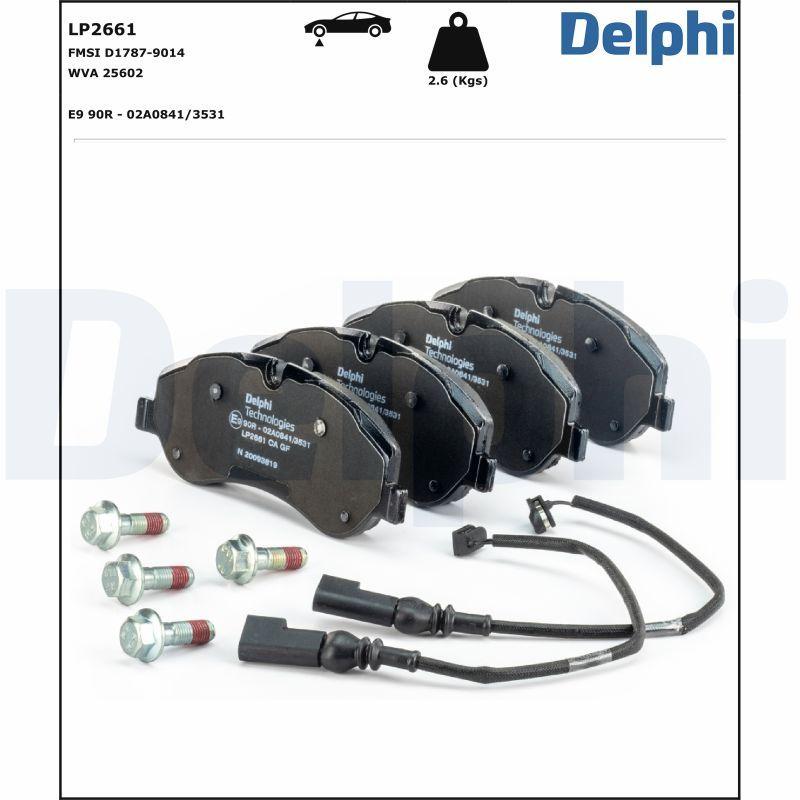 Kit de plaquettes de frein, frein à disque DELPHI LP2661