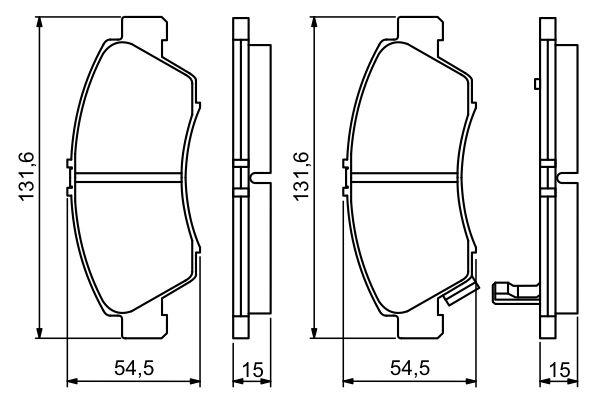 Kit de plaquettes de frein, frein à disque BOSCH 0 986 494 299