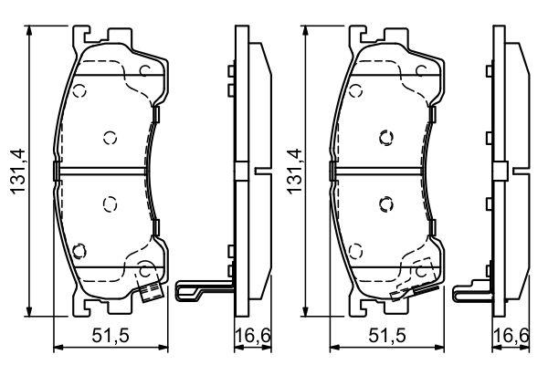 Kit de plaquettes de frein, frein à disque BOSCH 0986424694