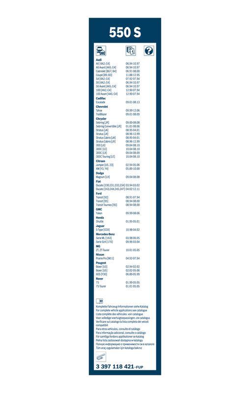 Balai d'essuie-glace BOSCH 3 397 118 421