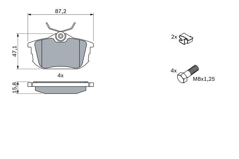 Kit de plaquettes de frein, frein à disque BOSCH 0986424427