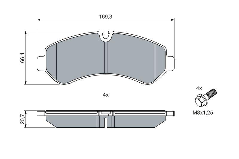 Kit de plaquettes de frein, frein à disque BOSCH 0 986 460 013