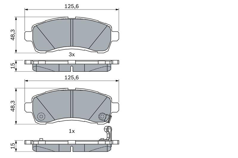 Kit de plaquettes de frein, frein à disque BOSCH 0 986 494 754