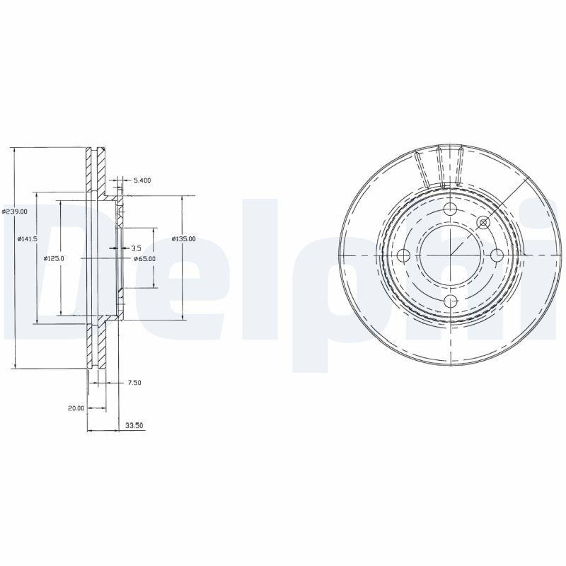 Disque de frein DELPHI BG2109