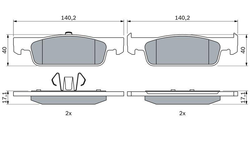 Kit de plaquettes de frein, frein à disque BOSCH 0 986 494 661