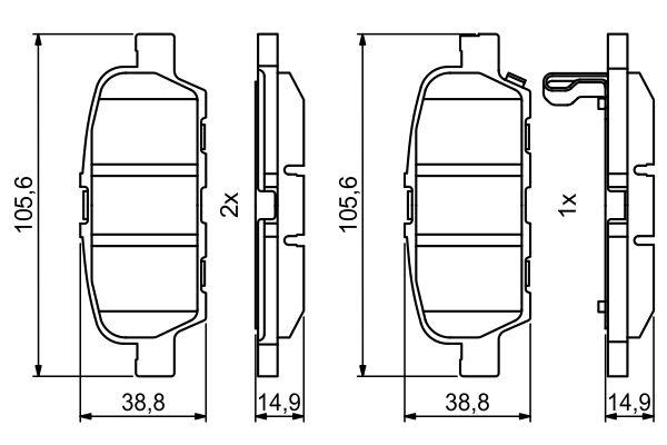 Kit de plaquettes de frein, frein à disque BOSCH 0 986 494 857