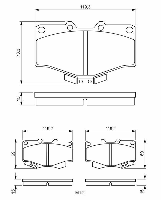 Kit de plaquettes de frein, frein à disque BOSCH 0986424268