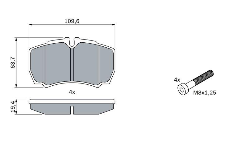 Kit de plaquettes de frein, frein à disque BOSCH 0 986 424 750